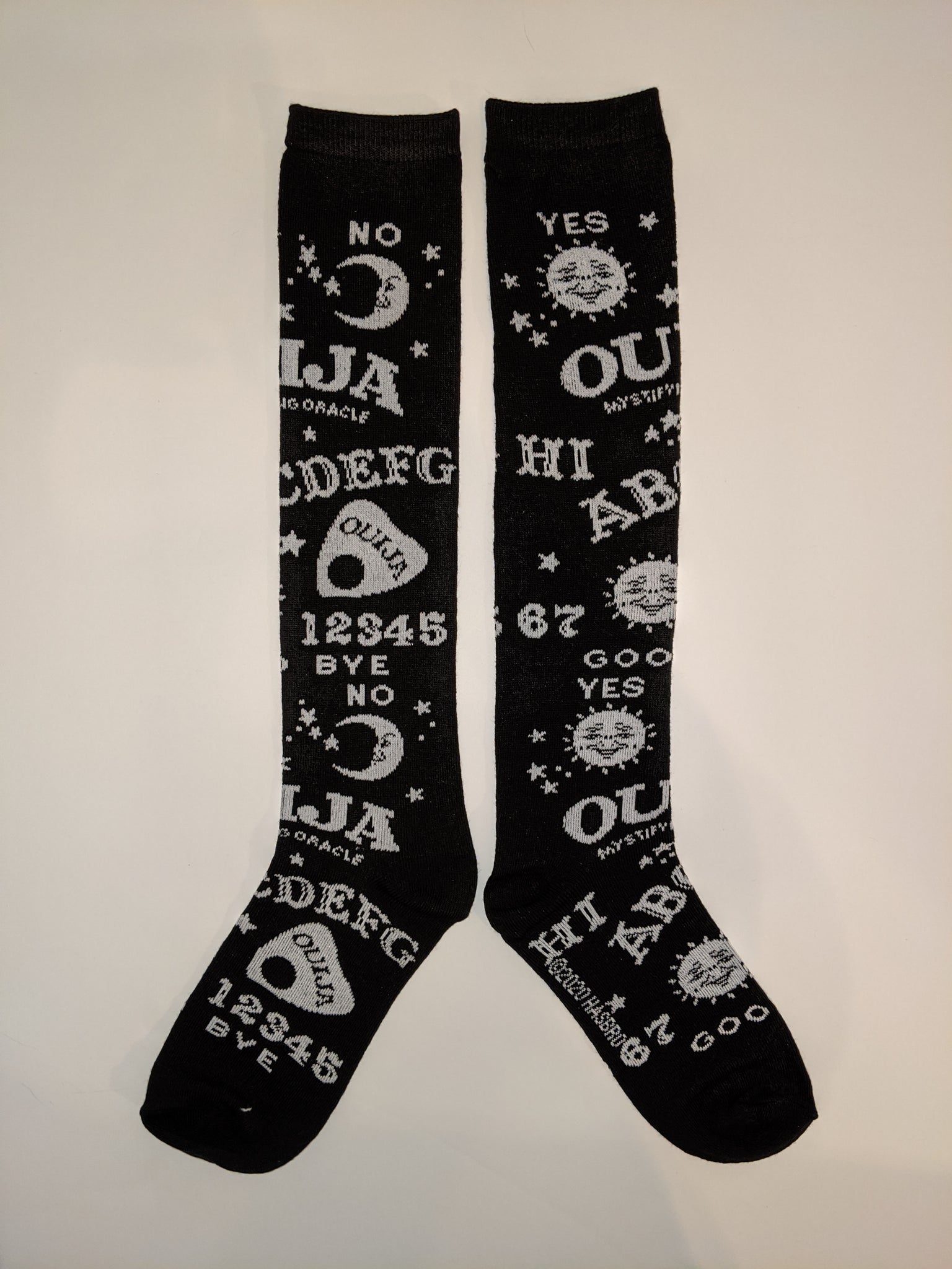 Ouija Board Print Women's Juniors Knee High Socks Size 9-11