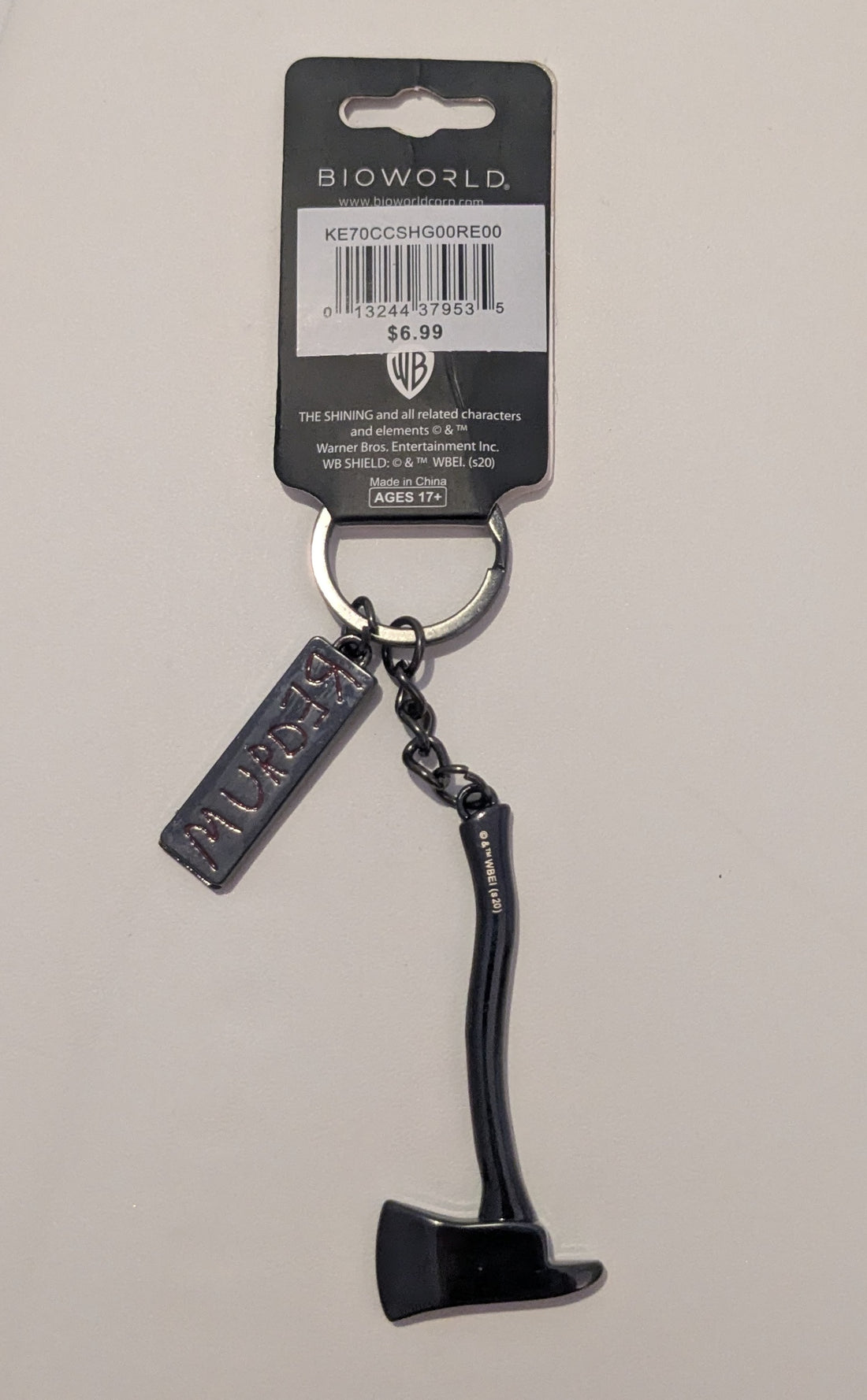 The Shining Axe Keychain Keyring with Redrum charm