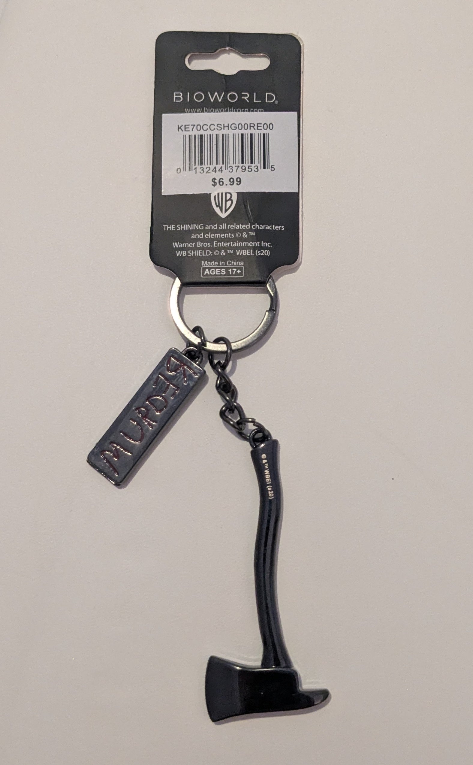 The Shining Axe Keychain Keyring with Redrum charm