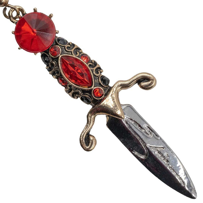 Elvira Dagger Earrings Red Stones Halloween Horror Jewelry Kreepsville Gothic