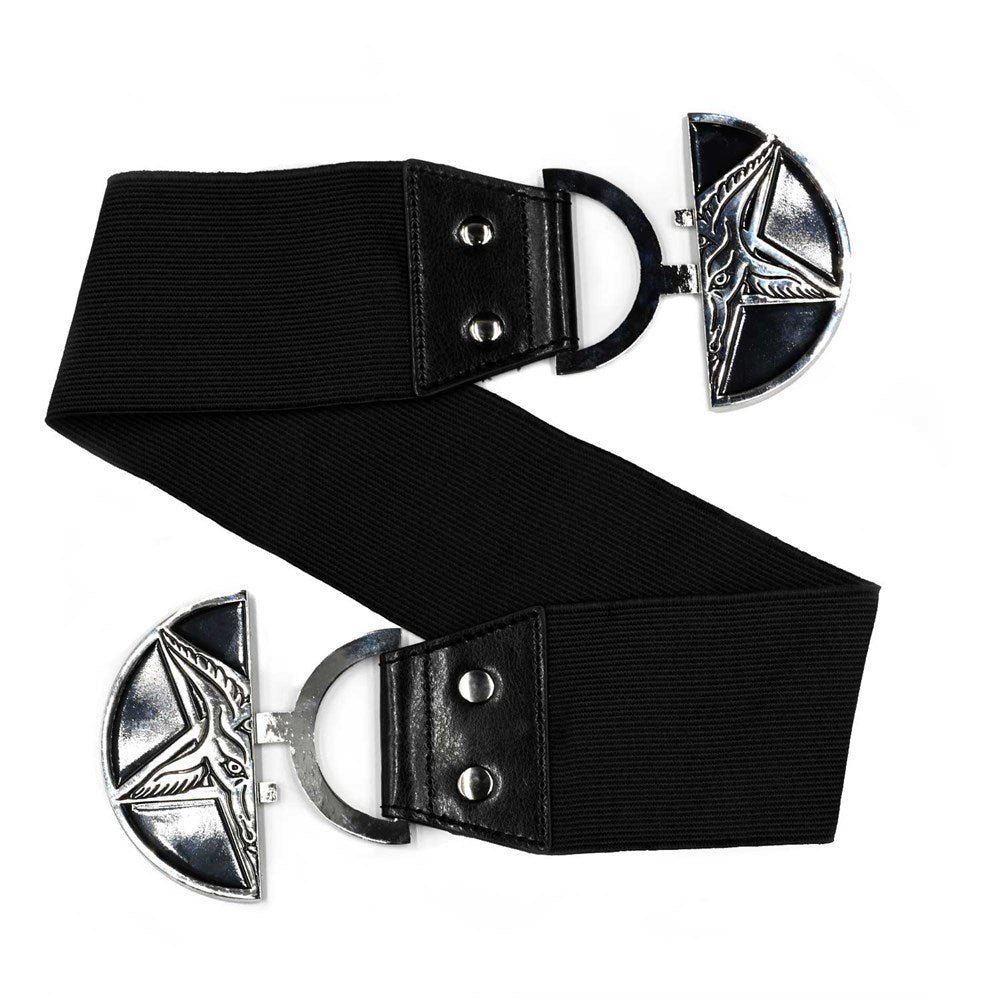 kreepsville 666 Baphomet Pentagram Elastic Waist Belt with Split Buckle Fastening