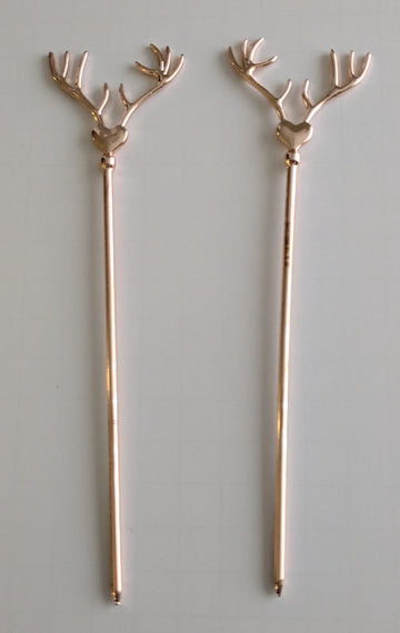 Harry Potter Patronus Stag Antler Hair Sticks Set of 2 Rose Gold