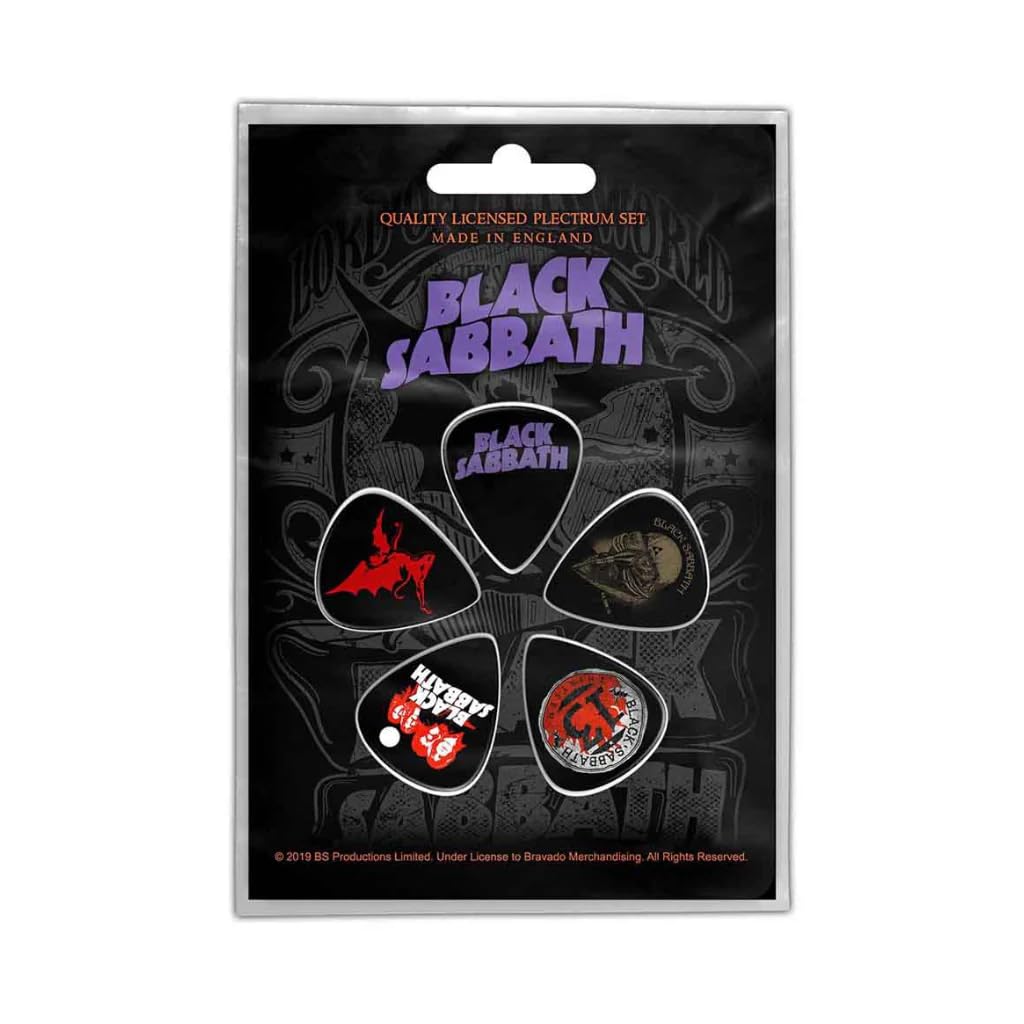 Black Sabbath Set of 5 Guitar Picks - Official Band Plectrum