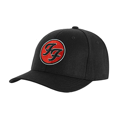 Foo Fighters Black Snapback Hat with Embroidered FF Logo Baseball Cap