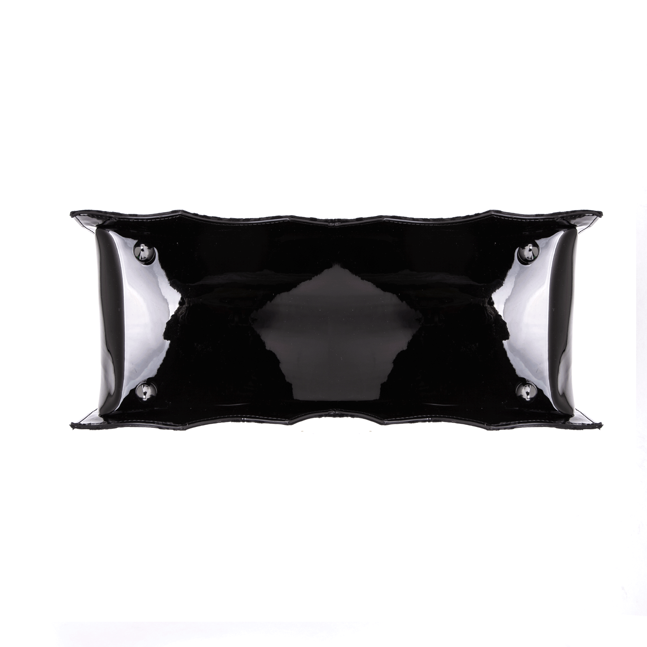 Black Bat Shaped Handbag with Damask Print and Shoulder Strap