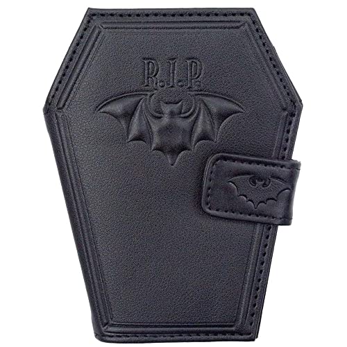kreepsville 666 Gothic Embossed RIP Bat Spooky Coffin Wallet