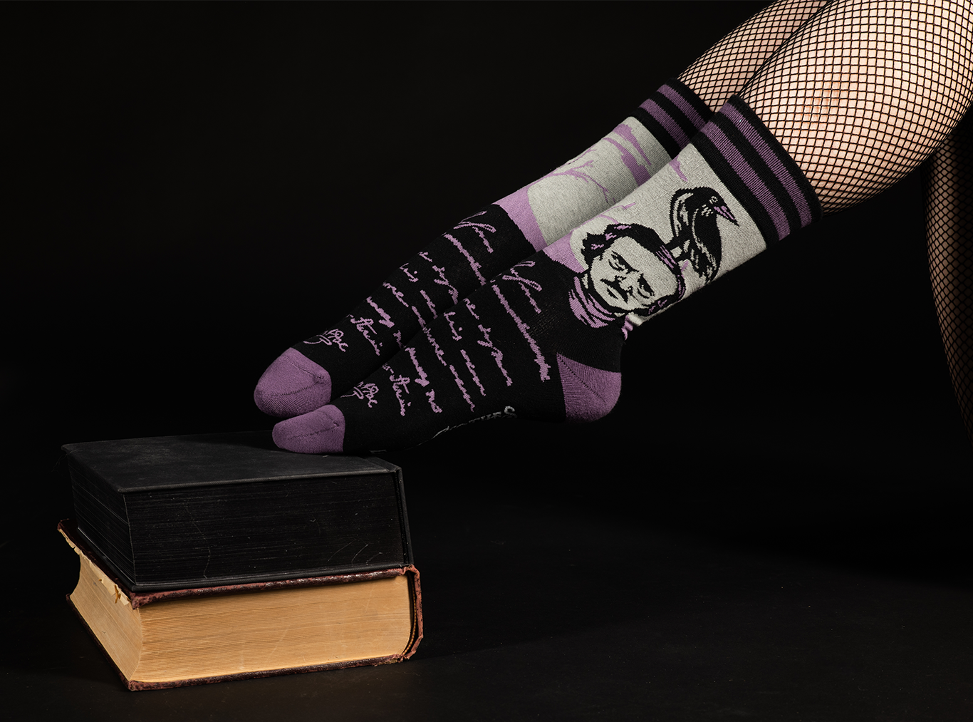 The Raven Crew Socks with Edgar Allen Poe