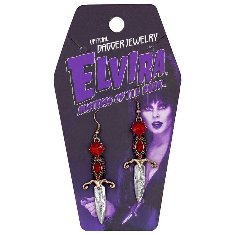 Elvira Dagger Earrings Red Stones Halloween Horror Jewelry Kreepsville Gothic