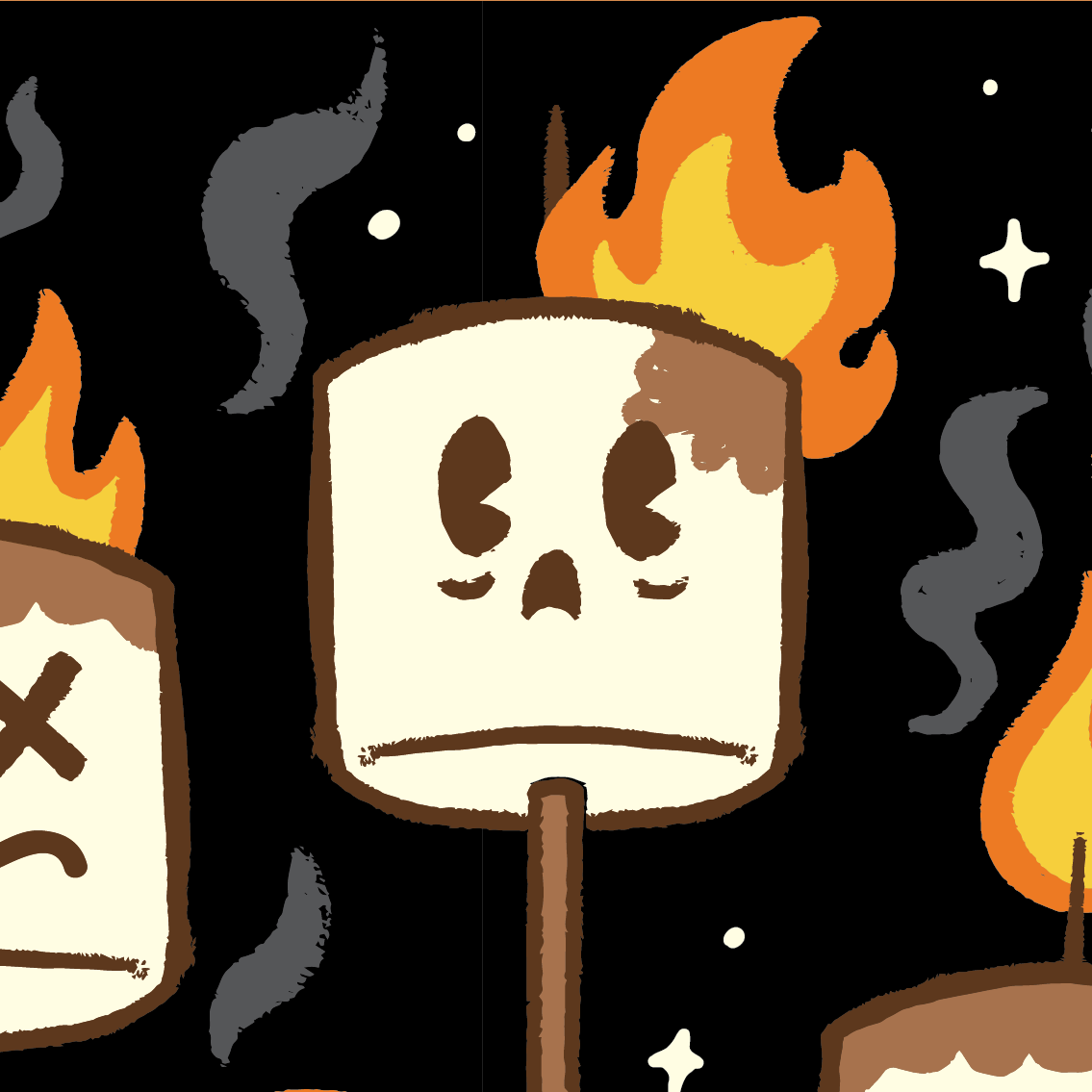 S'morbid Crew Socks  with Toasty Marshmallows