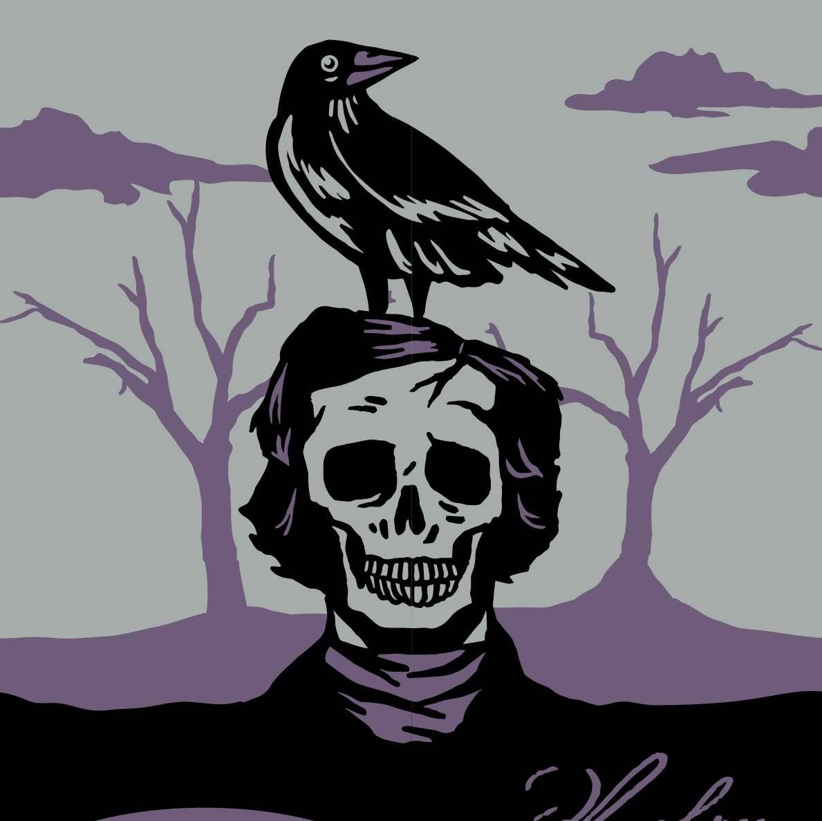 The Raven Crew Socks with Edgar Allen Poe