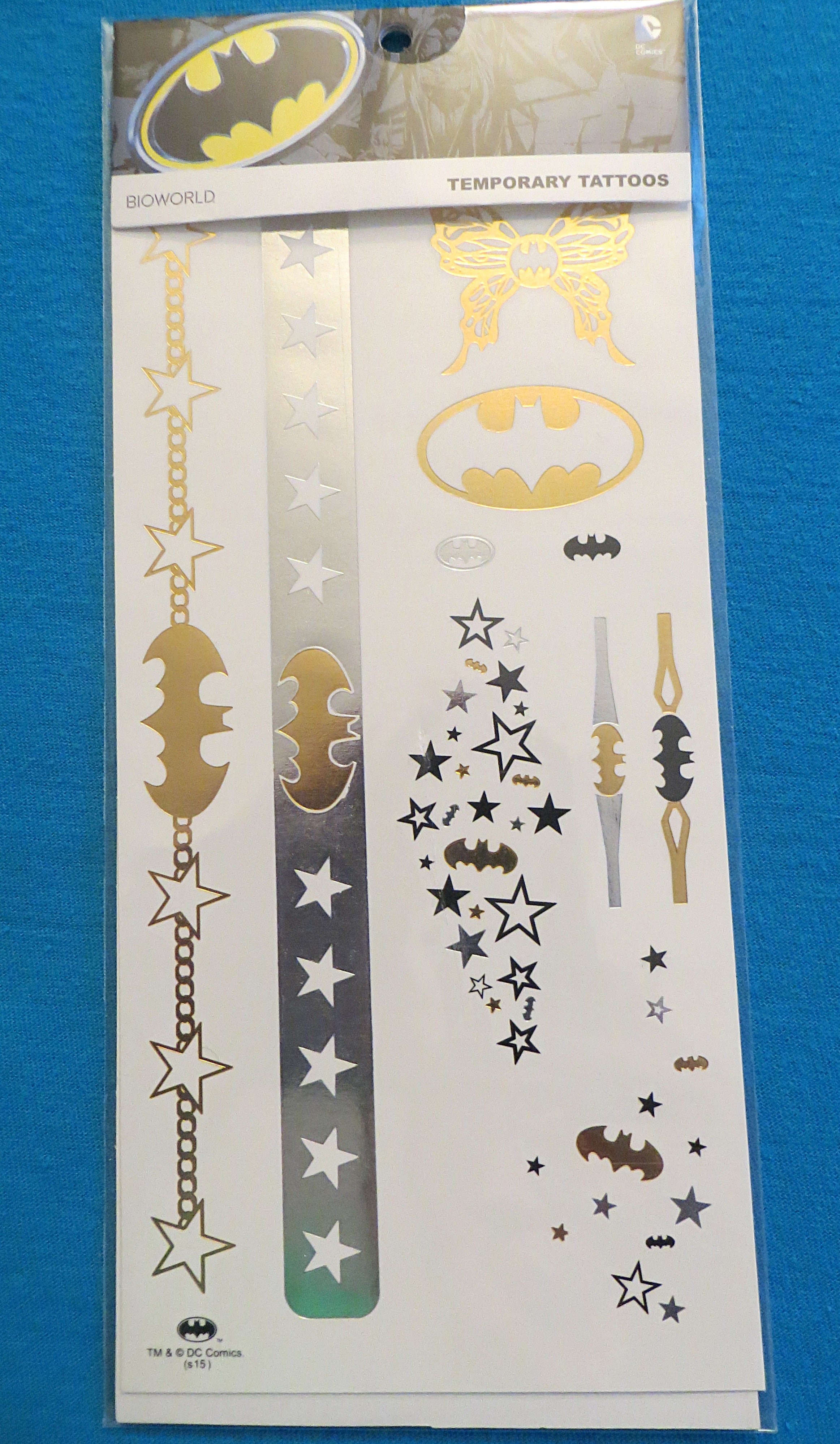 DC Comics Superman Batman Wonder Woman Temporary Tattoo Sheets 3-Packs