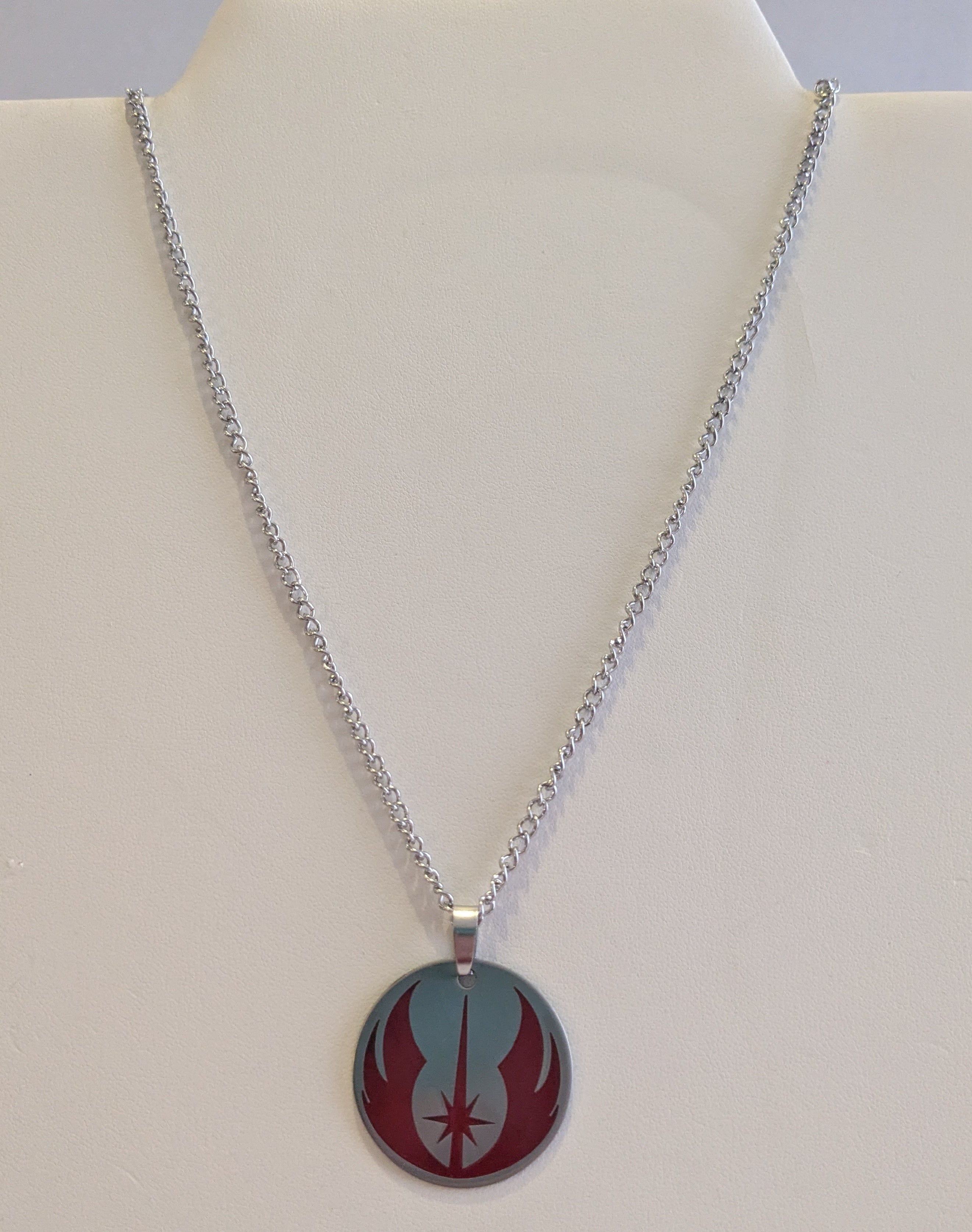 Star Wars Jedi Order Red Symbol Round Pendant Necklace