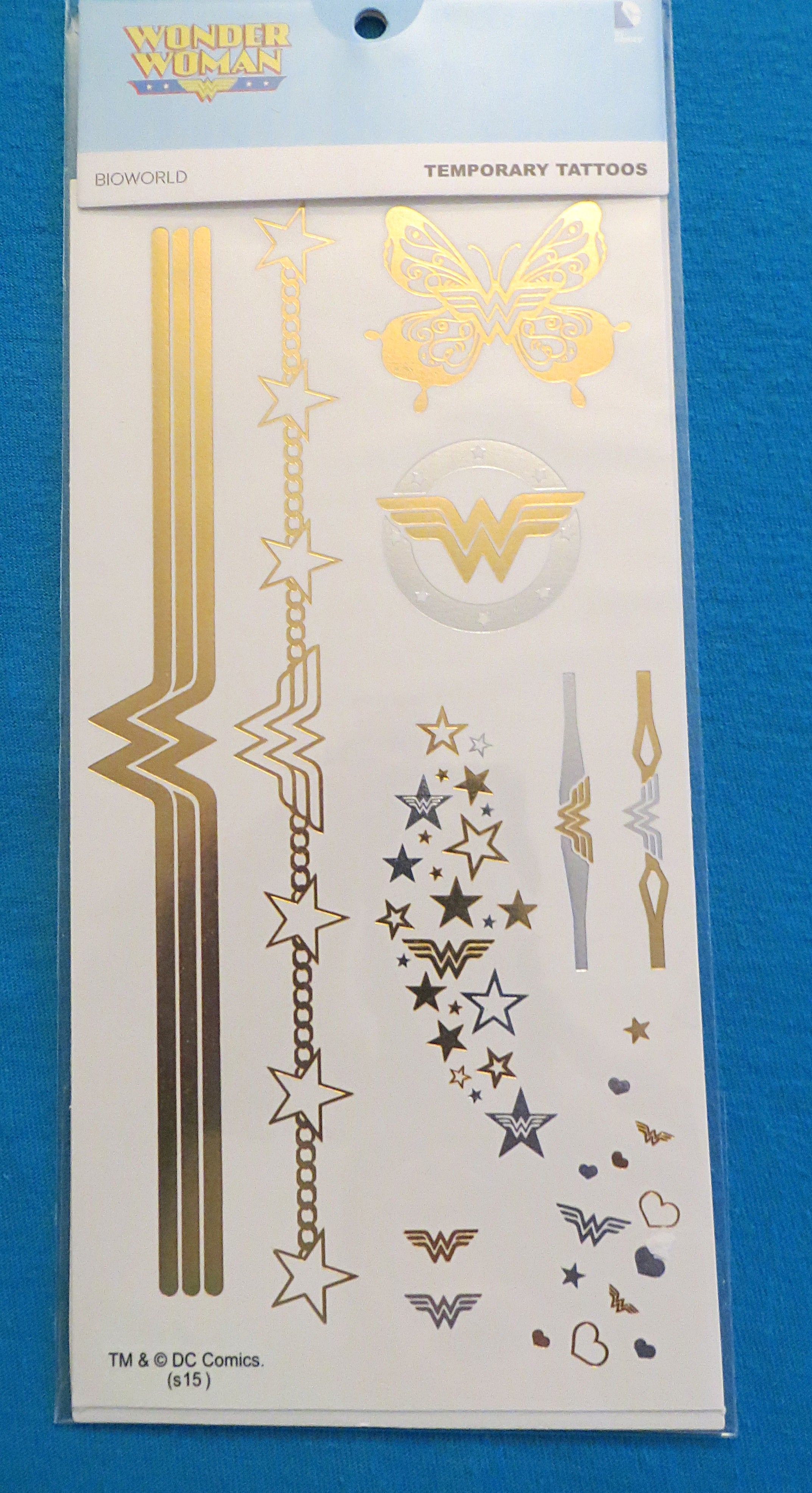 DC Comics Superman Batman Wonder Woman Temporary Tattoo Sheets 3-Packs
