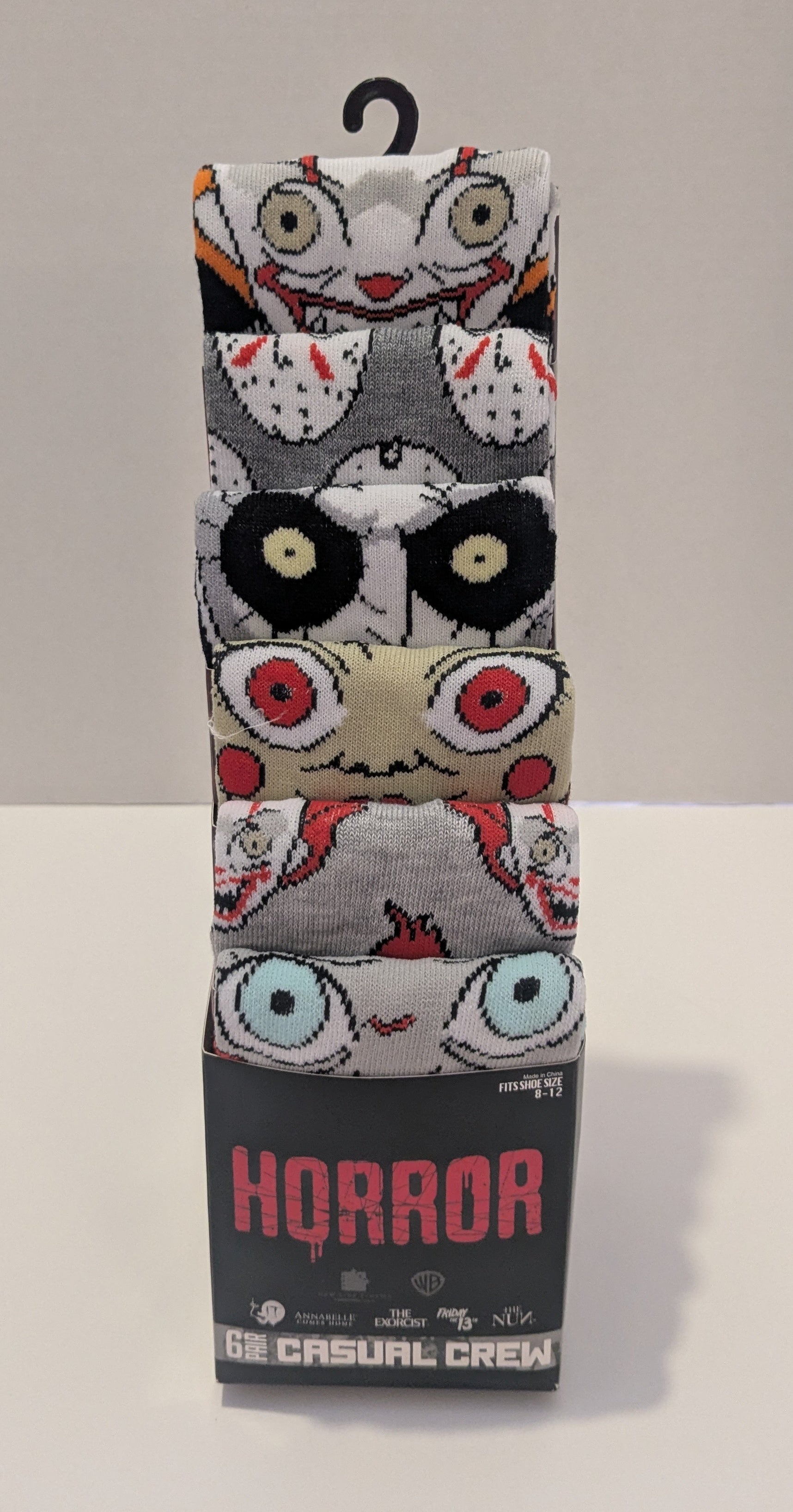 Warner Bros. Horror Movie 6-Pair Pack of Men's Crew Socks