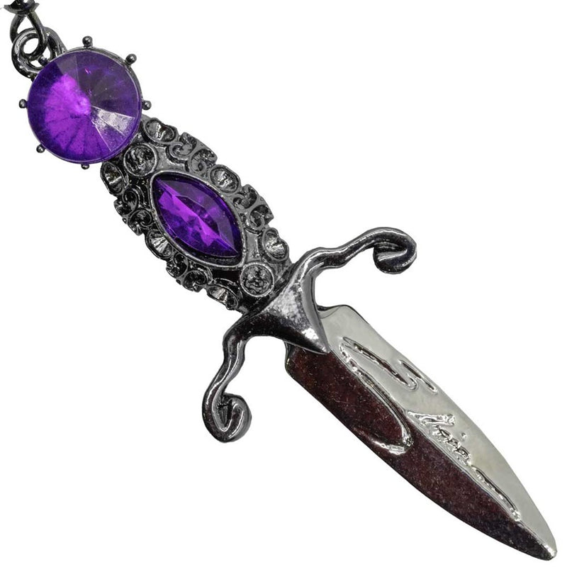Elvira Dagger Earrings Purple Stones Halloween Horror Jewelry Kreepsville Gothic