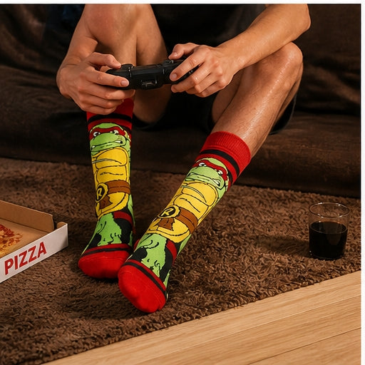 Teenage Mutant Ninja Turtles Men's 6 Pair Pack Crew Socks, Shoe Size 6-12