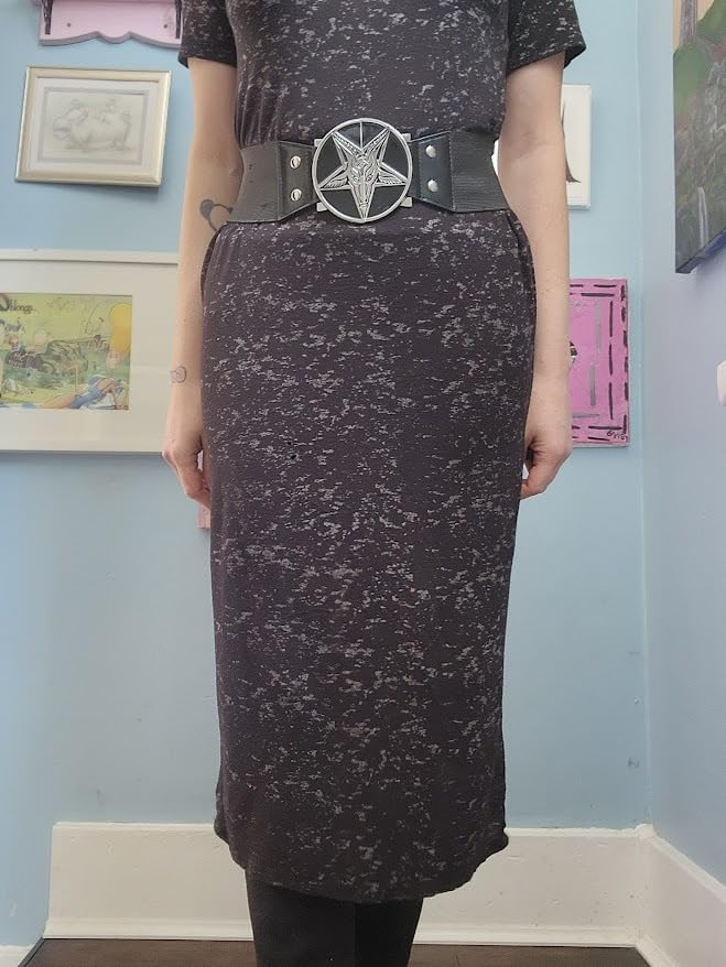 kreepsville 666 Baphomet Pentagram Elastic Waist Belt with Split Buckle Fastening