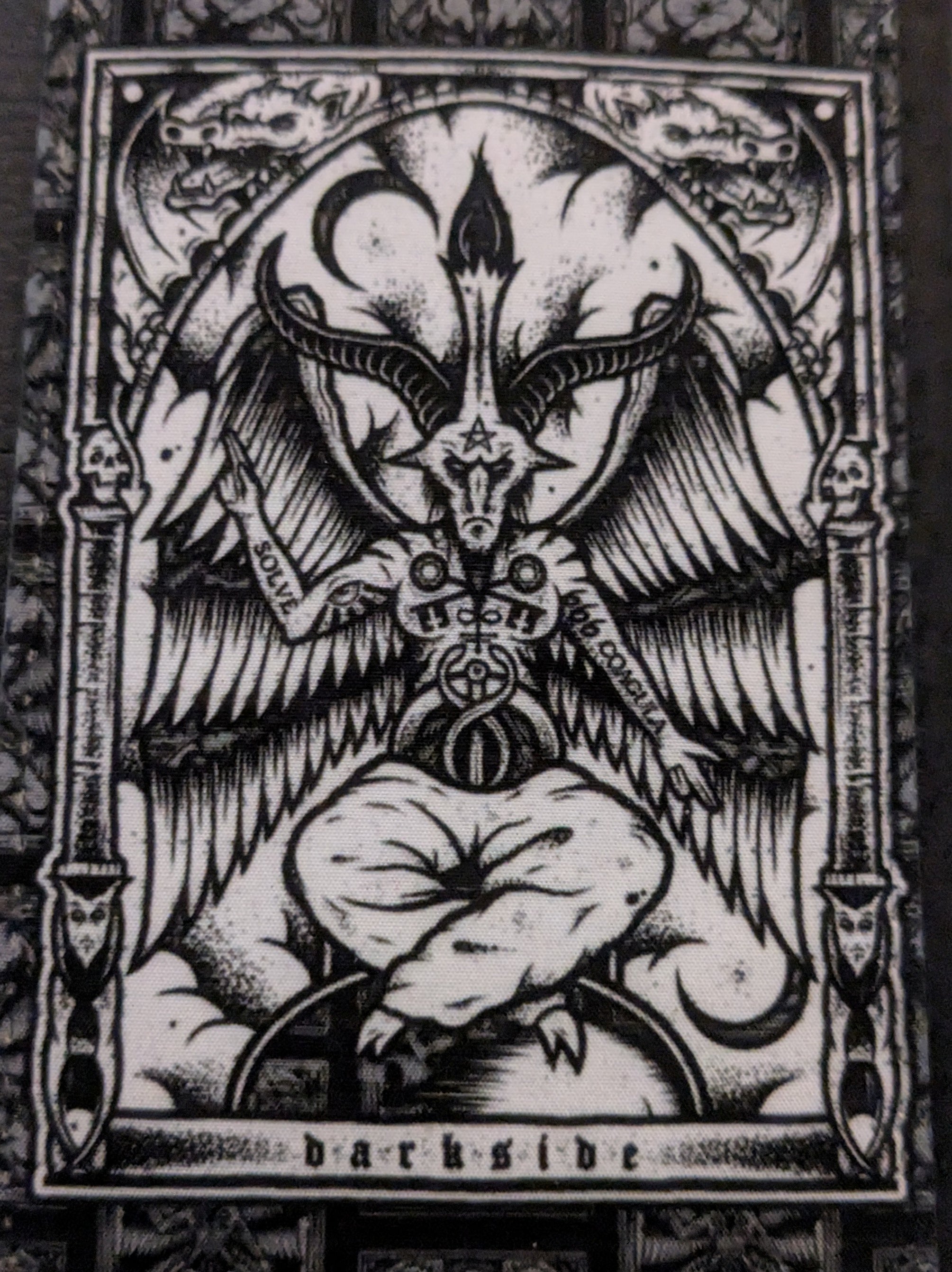 Baphomet Tri-Fold Wallet Black Faux Leather Satanic Tarot TriFold