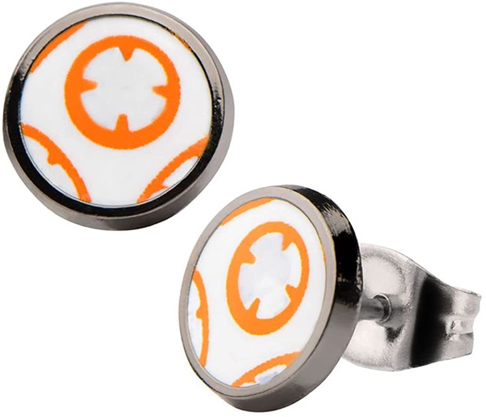 Star Wars Jewelry Unisex Episode 7 BB-8 Droid Stainless Steel Stud Earrings BB8