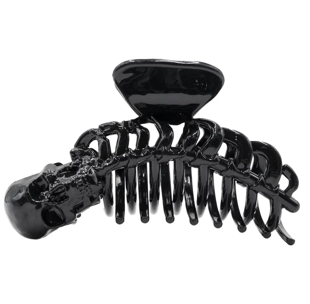 Gothic Skull Skeleton Ribcage Claw Horror Hair Clip Black or Glow in the Dark White