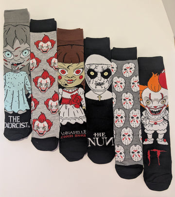 Warner Bros. Horror Movie 6-Pair Pack of Men's Crew Socks