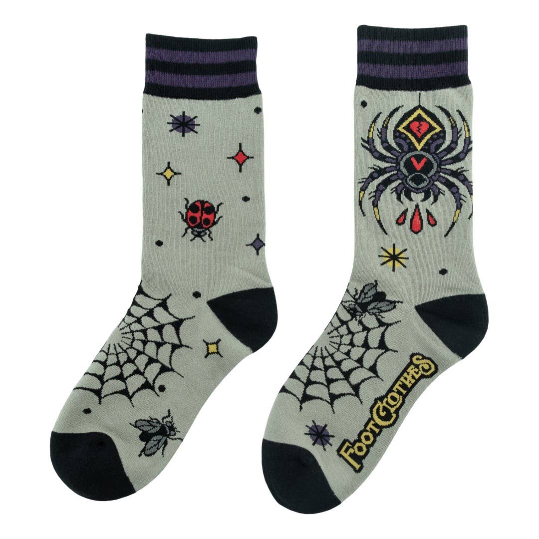 Widow's Web Crew Socks Black Widow Spider