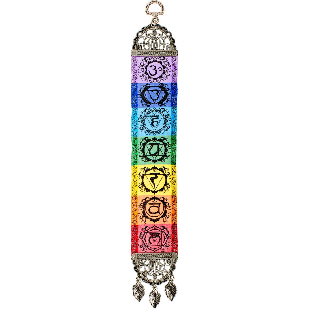 13" Hanging Woven Narrow Carpet with 7 Chakras or Pentacles