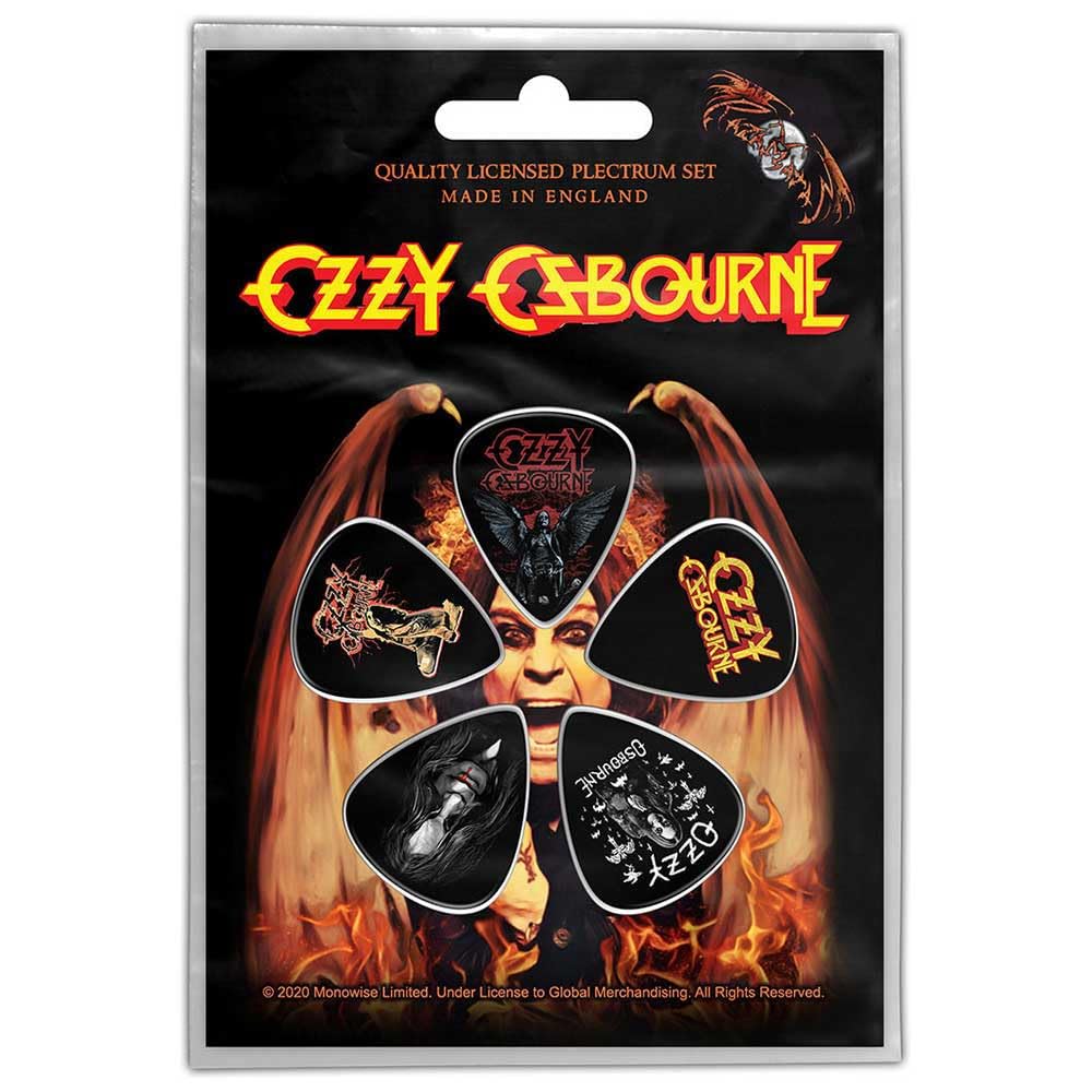 Official Ozzy Osbourne Guitar Pick Set Ordinary Man 5 Piece Plectrum Pack