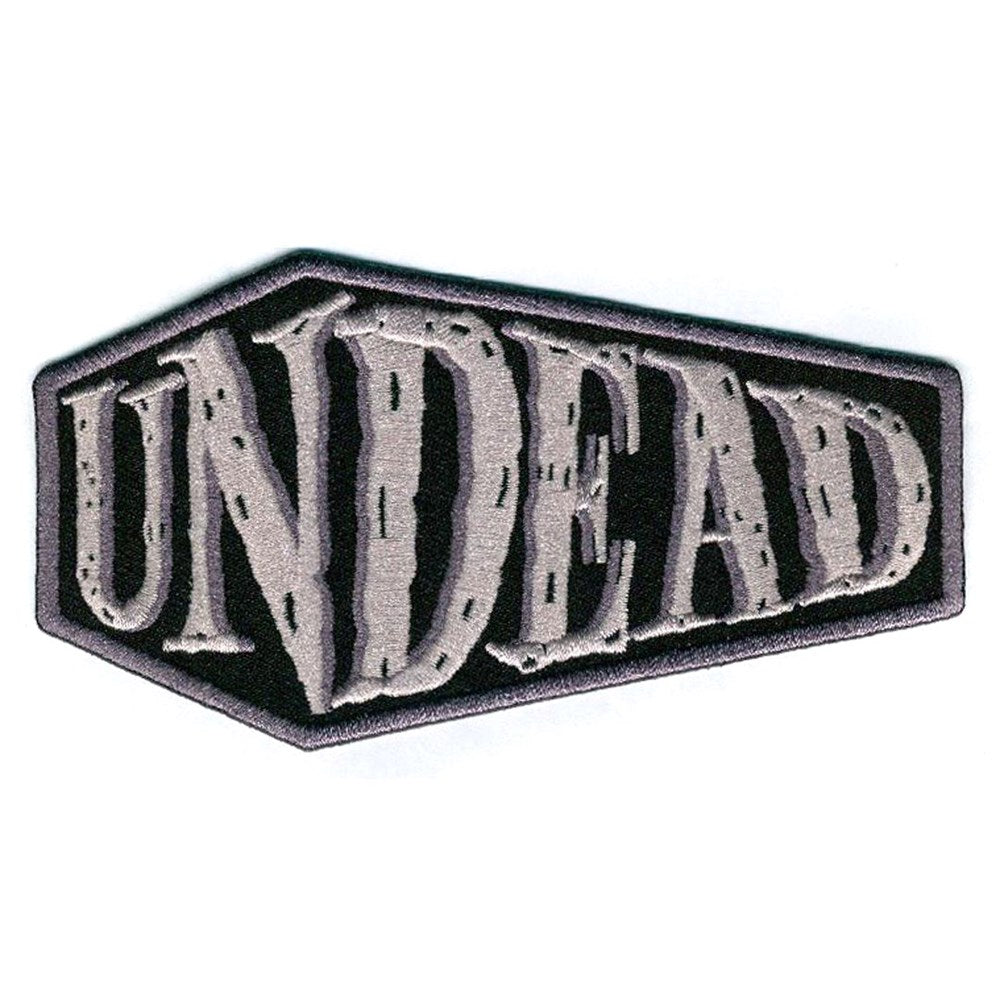 Undead Coffin Embroidered Iron-On Patch 4.75"
