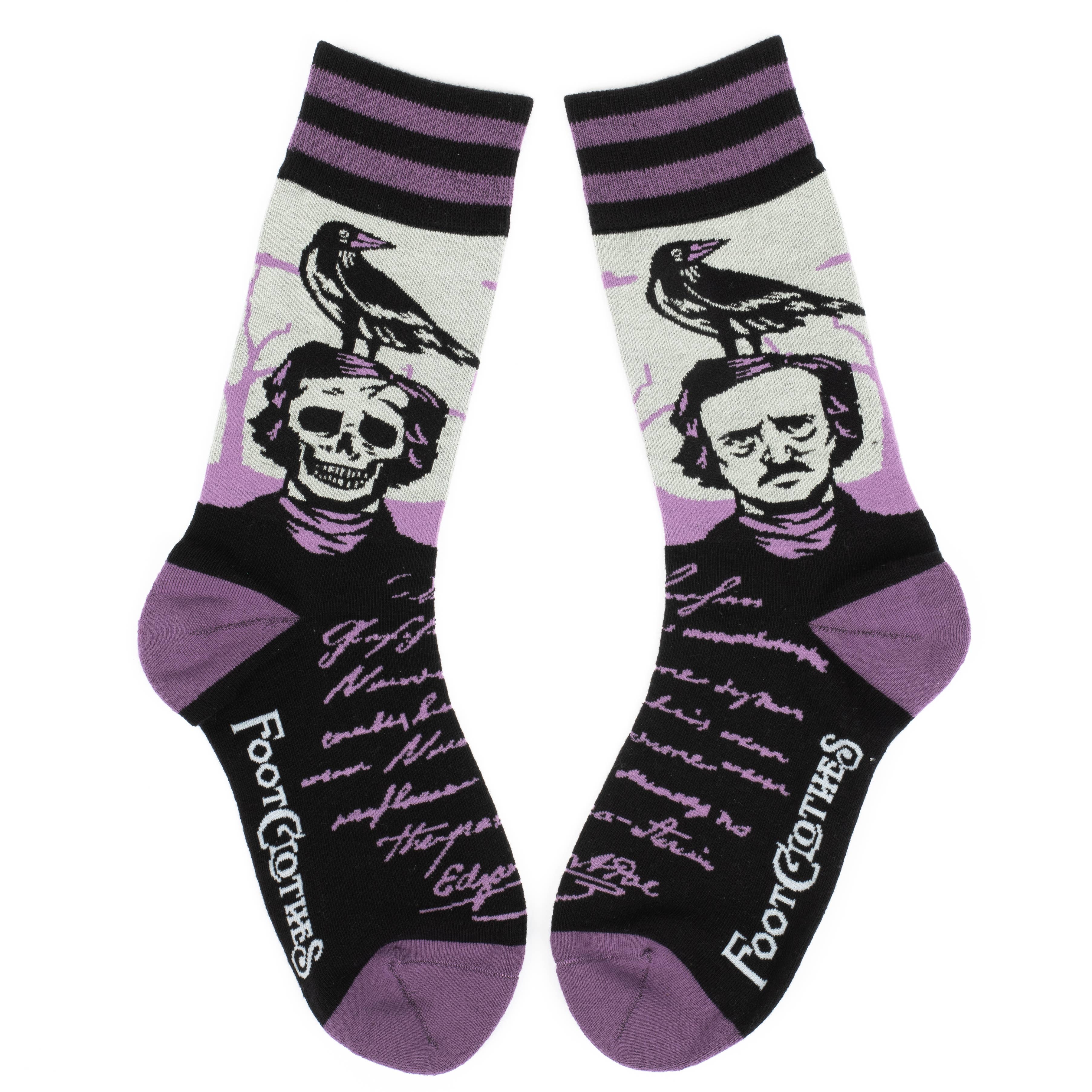 The Raven Crew Socks with Edgar Allen Poe