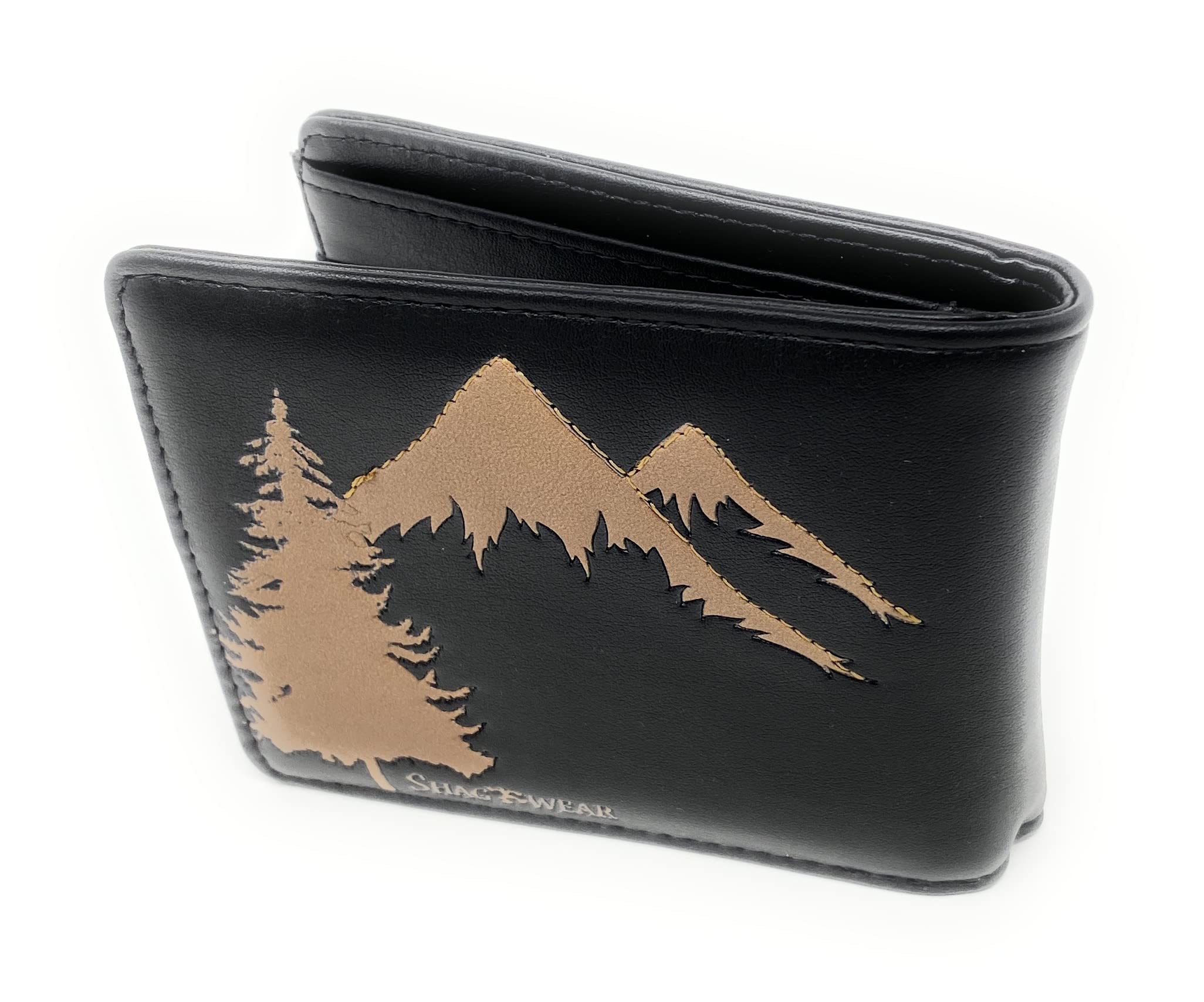 Bigfoot Bi-Fold Wallet for Men - Sasquatch Black  Faux Leather Big Foot