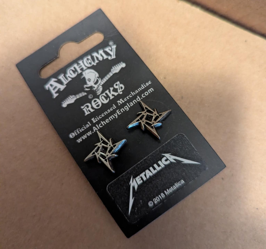 Metallica Ninja Ear Studs - Official Band Earrings | Alchemy England @ Nerd Imports