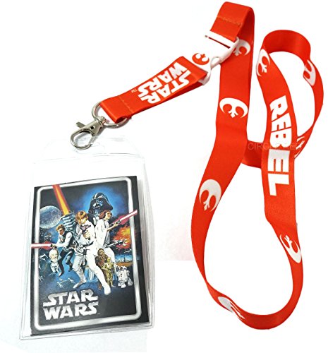 Star Wars Rebel Alliance Orange Lanyard Key Chain ID Badge Holder