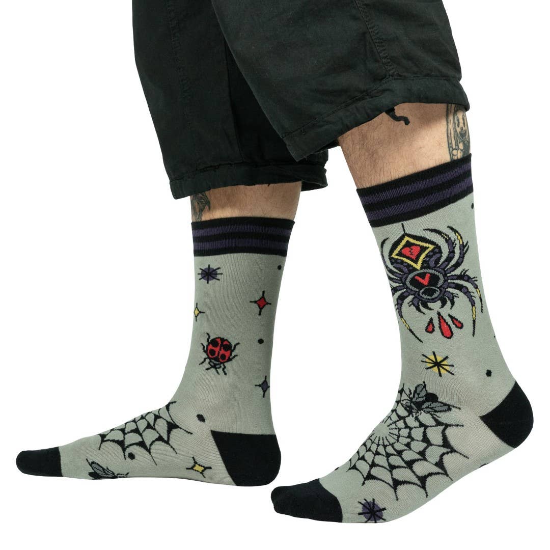 Widow's Web Crew Socks Black Widow Spider
