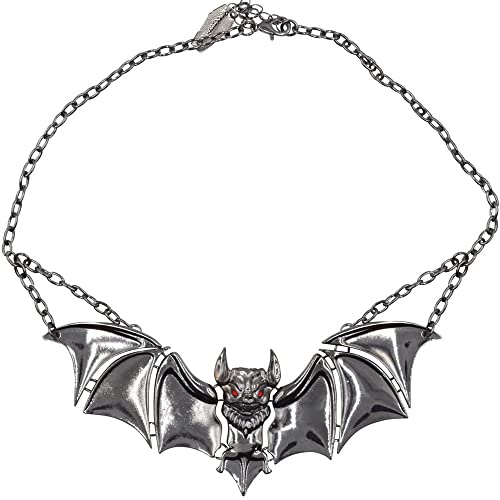 Creature Of The Night Chrome Bat Pendant Necklace Kreepsville 666 Horror Jewelry