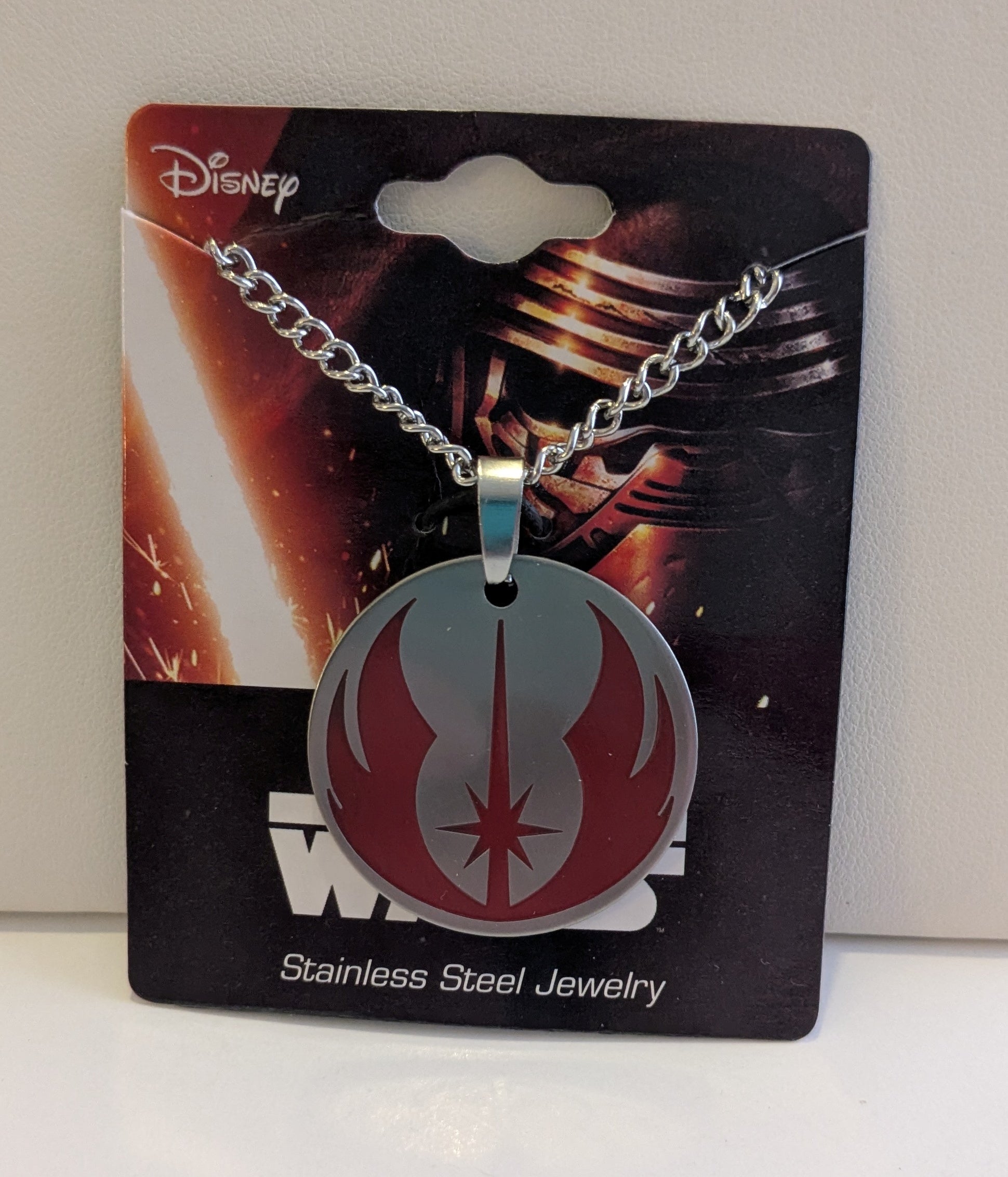Star Wars Jedi Order Red Symbol Round Pendant Necklace