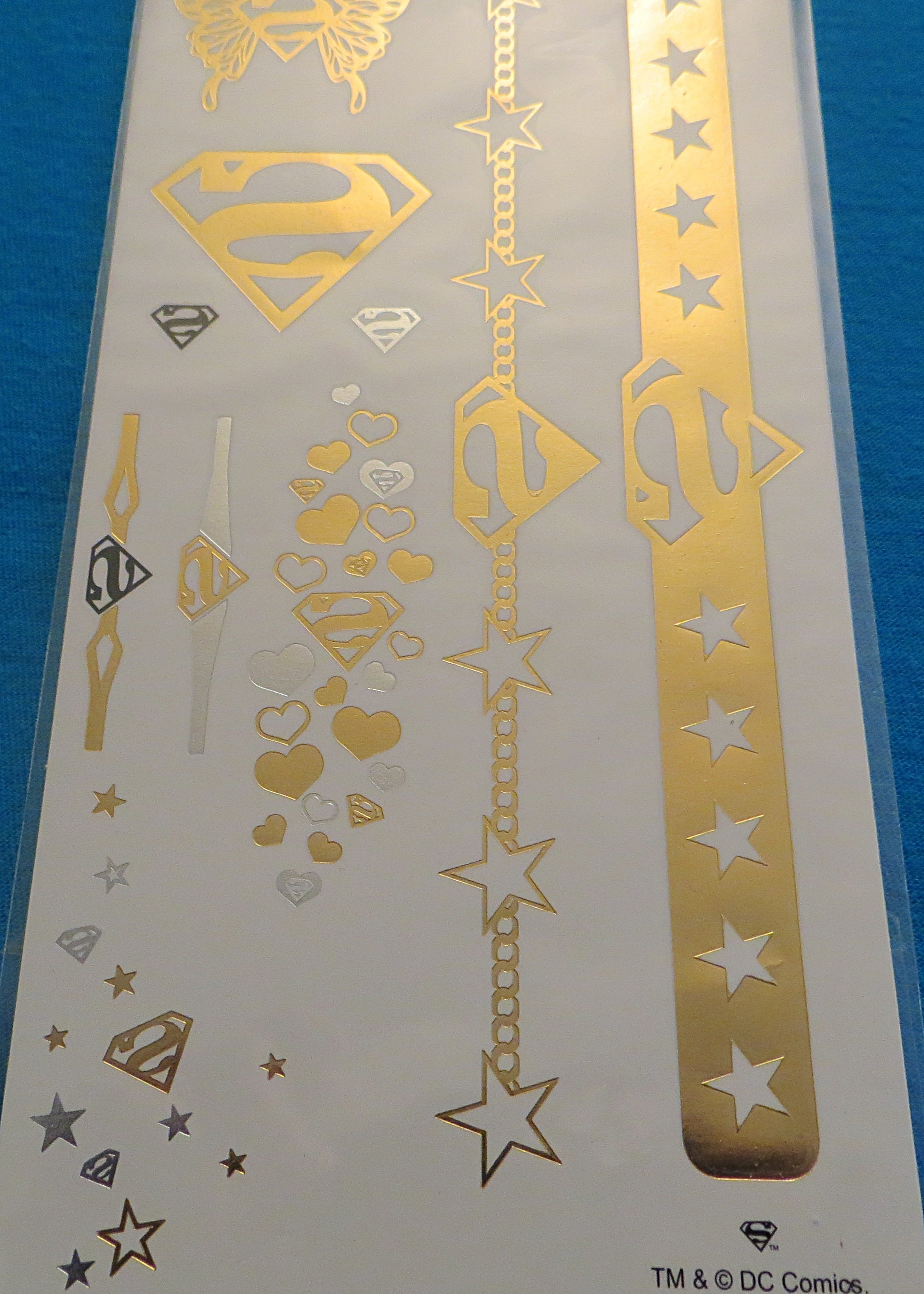 DC Comics Superman Batman Wonder Woman Temporary Tattoo Sheets 3-Packs