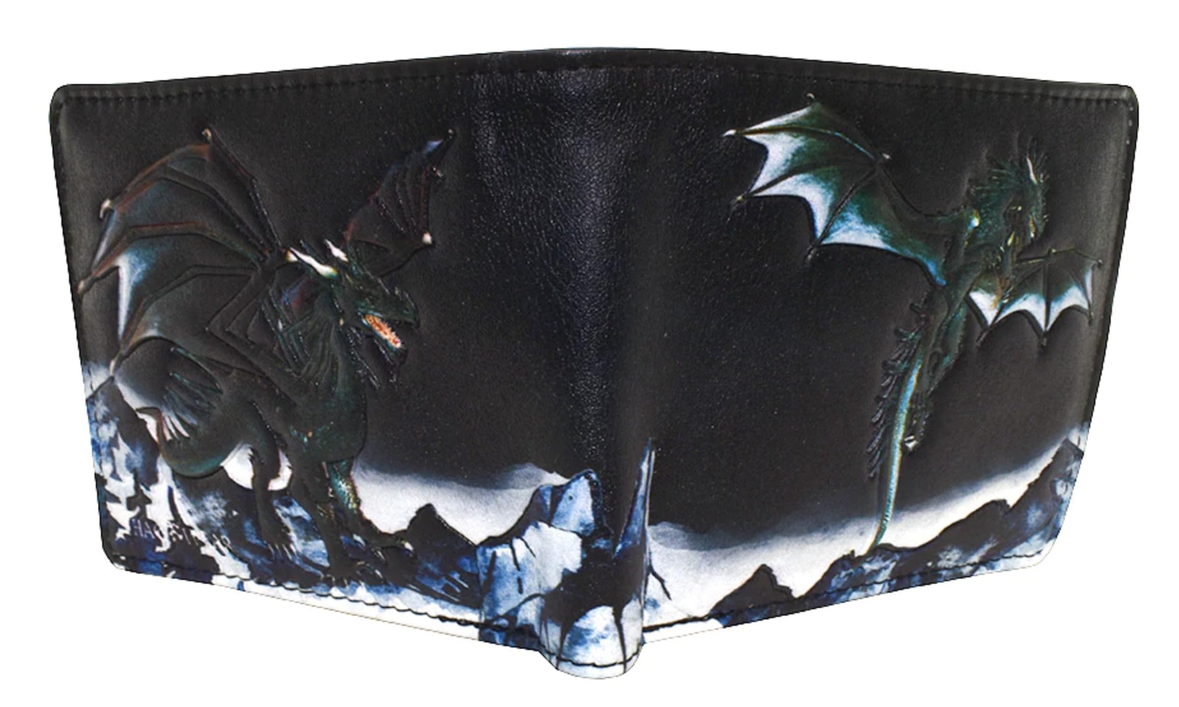 Medieval Dragons Bi-fold Wallet Black Faux Leather