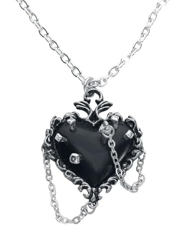 Witch Heart Pendant with 20" Necklace Alchemy England Pewter Jewelry