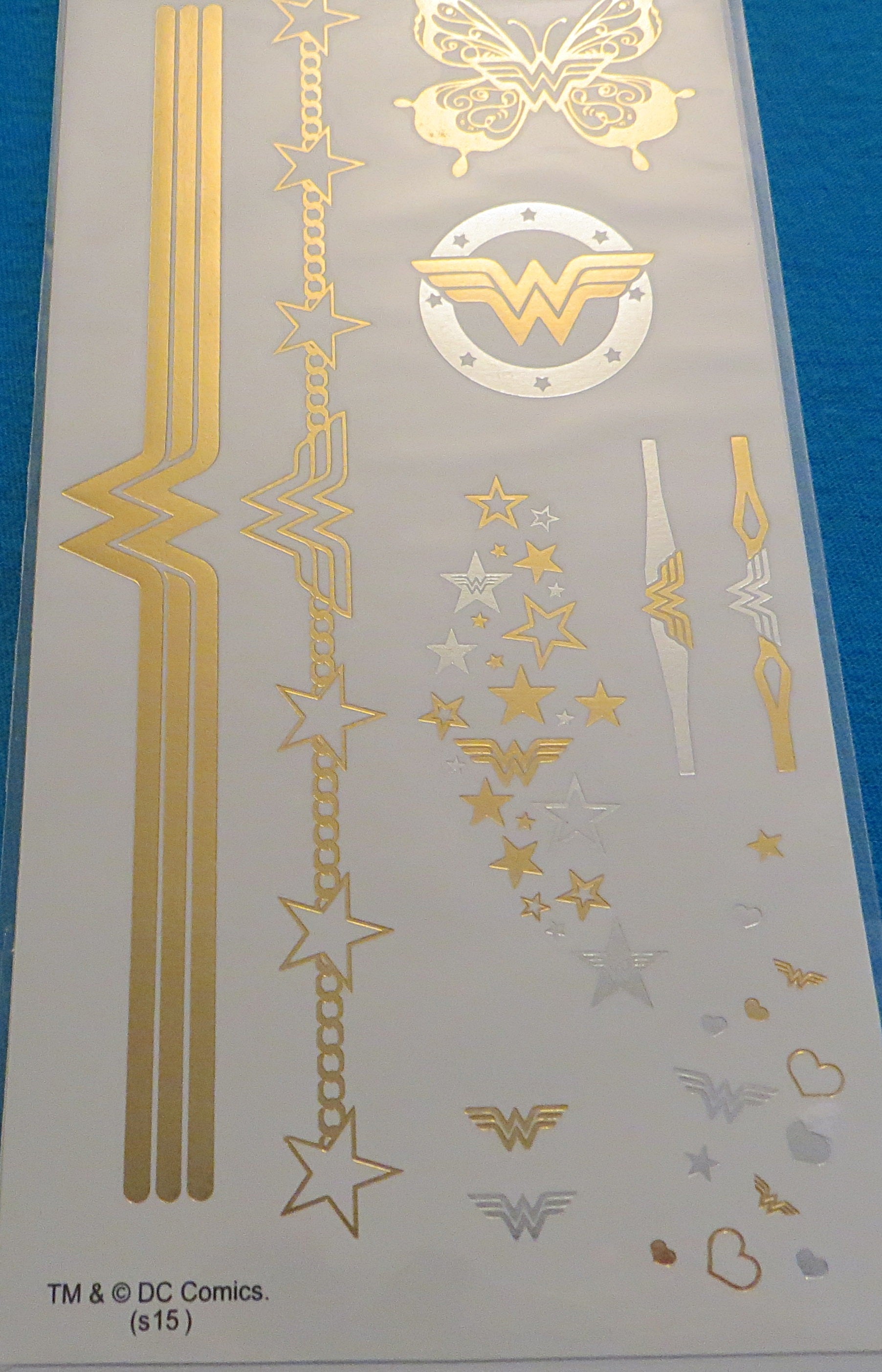 DC Comics Superman Batman Wonder Woman Temporary Tattoo Sheets 3-Packs
