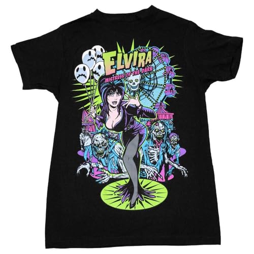 Elvira Ferris Wheel T-Shirt Men's Mistress of the Dark Zombie Tee