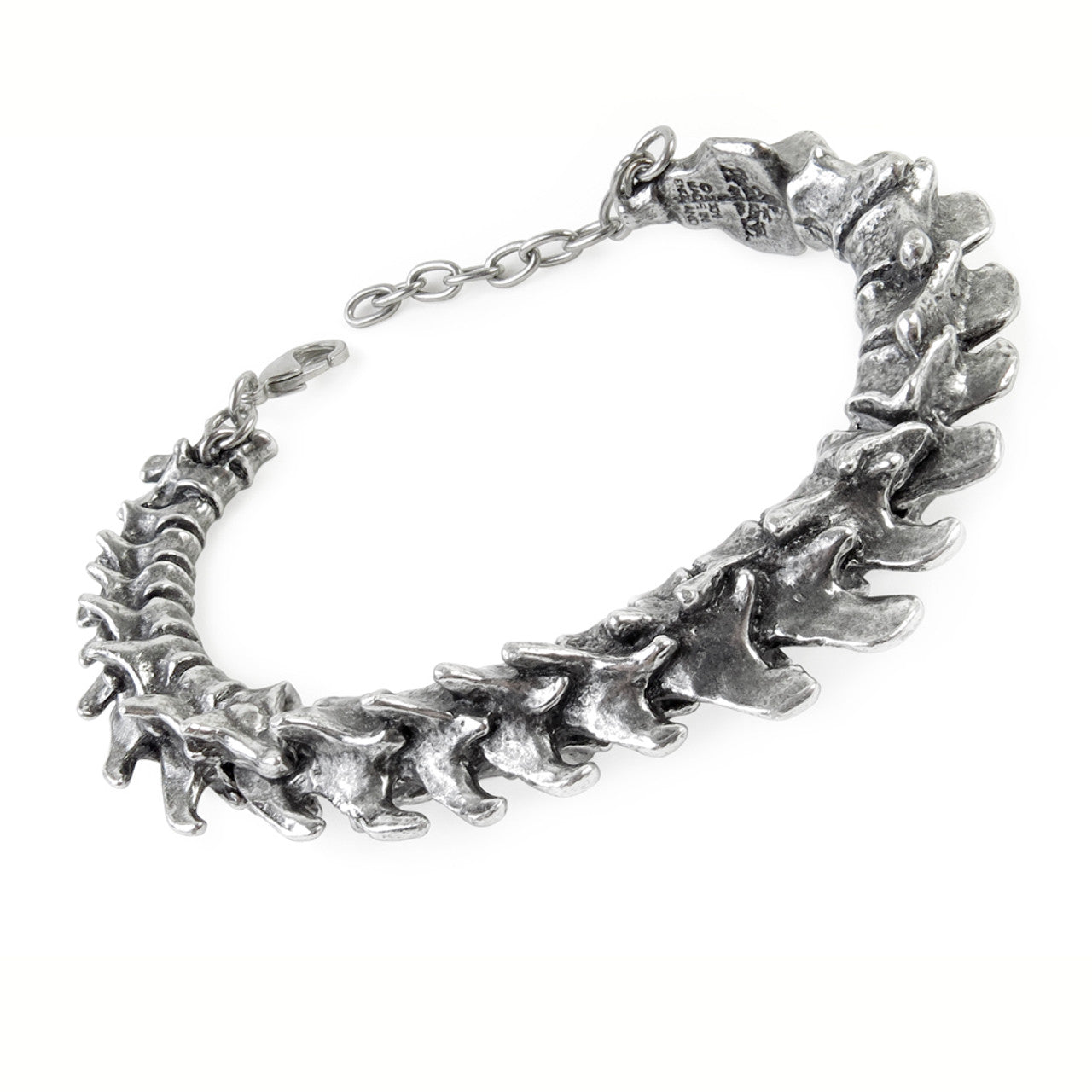 Pewter chain bracelet on a white background.  Official Alchemy gothic fine english pewter jewelry.