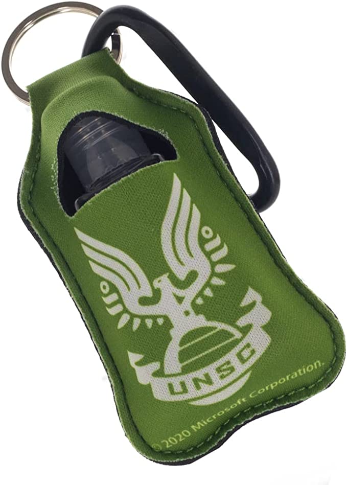 Halo Master Chief UNSC Keychain with Hand Sanitizer Bottle Holder