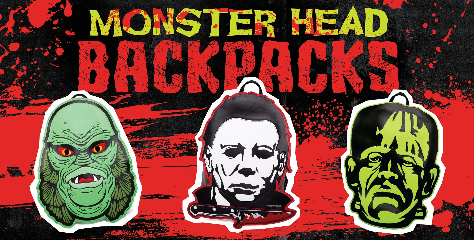 Official Michael Myers, Frankenstein and Creature from the Black Lagoon Backpacks From Nerd Imports