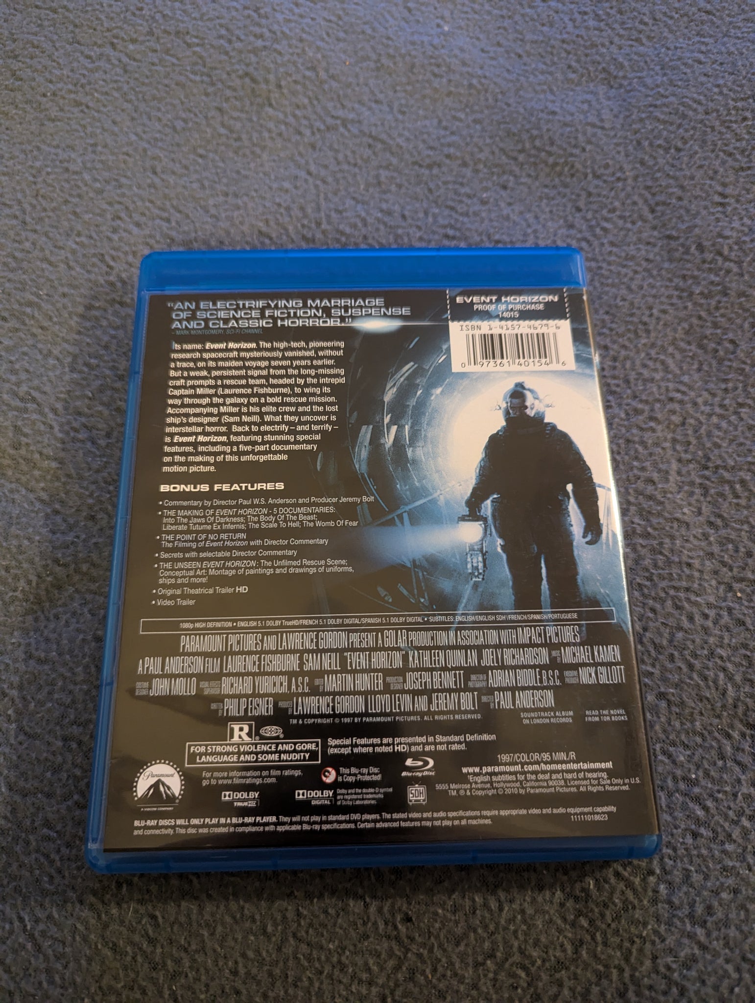 Event Horizon Blu-ray and Case : Previously Owned