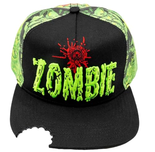Front view of the Zombie Bite Snapback hat which is one size fits most adults.  Unisex cap.