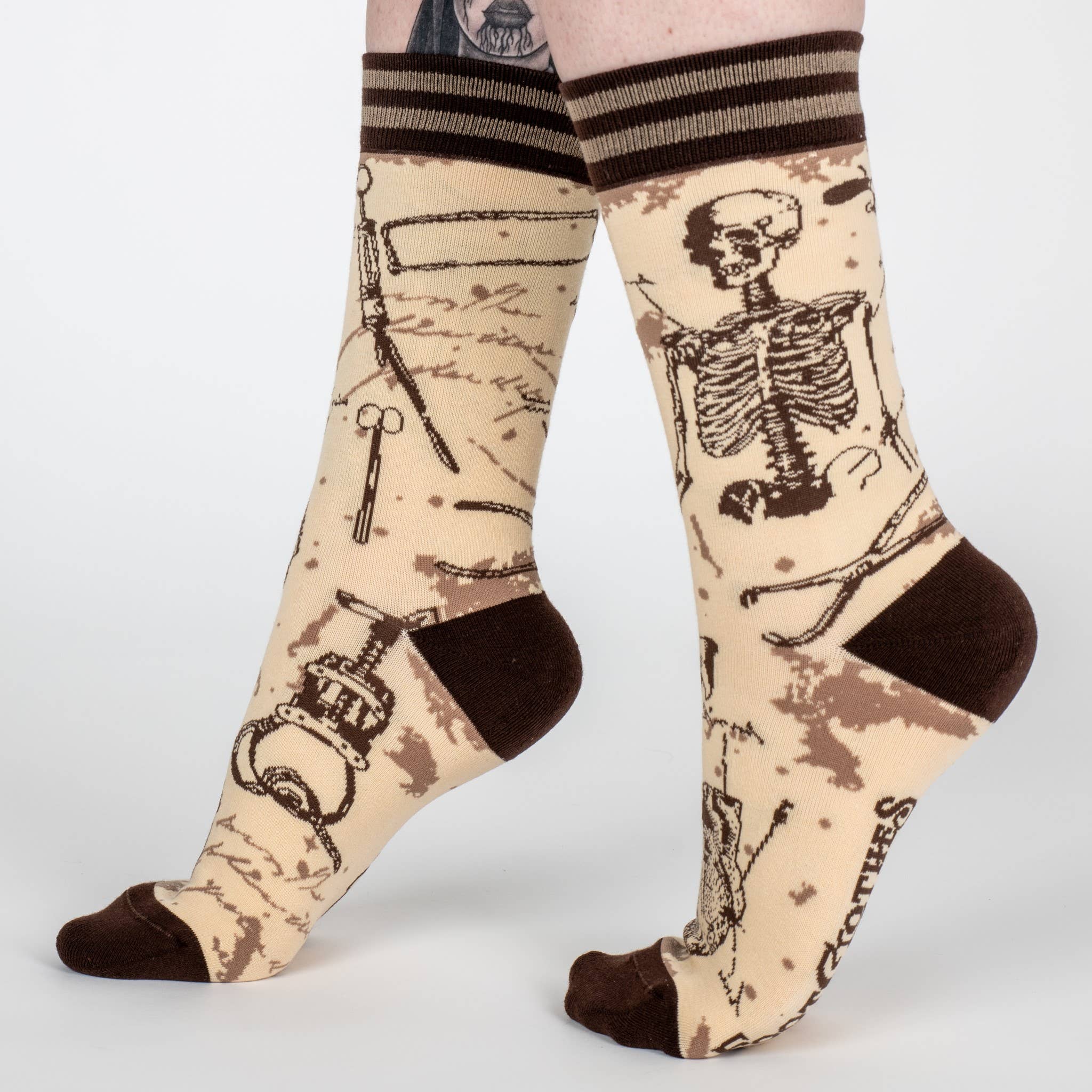 Antique Medical Crew Socks Anatomy Apparel