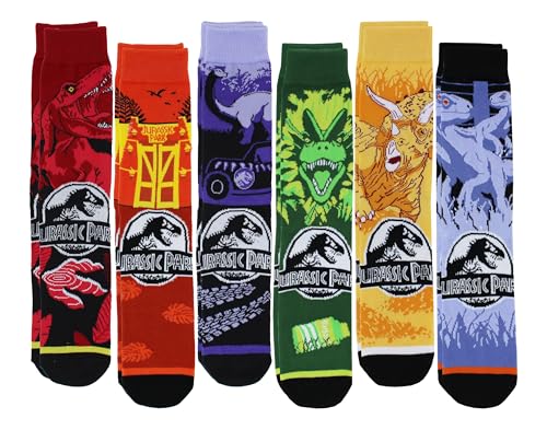 Jurassic Park Men's Crew Socks 6-Pair Pack
