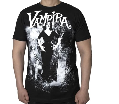 kreepsville 666 Vampira Gothic Cemetery Mist Jumbo Print Black Shirt