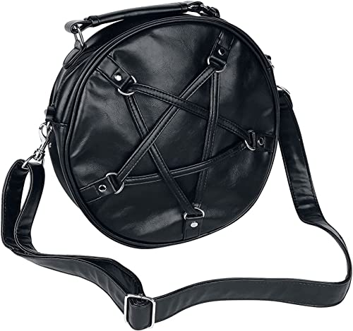 Lost Queen Gothic Round Handbag Time Travel Pentagram Star Shoulder Bag Crossbody Purse